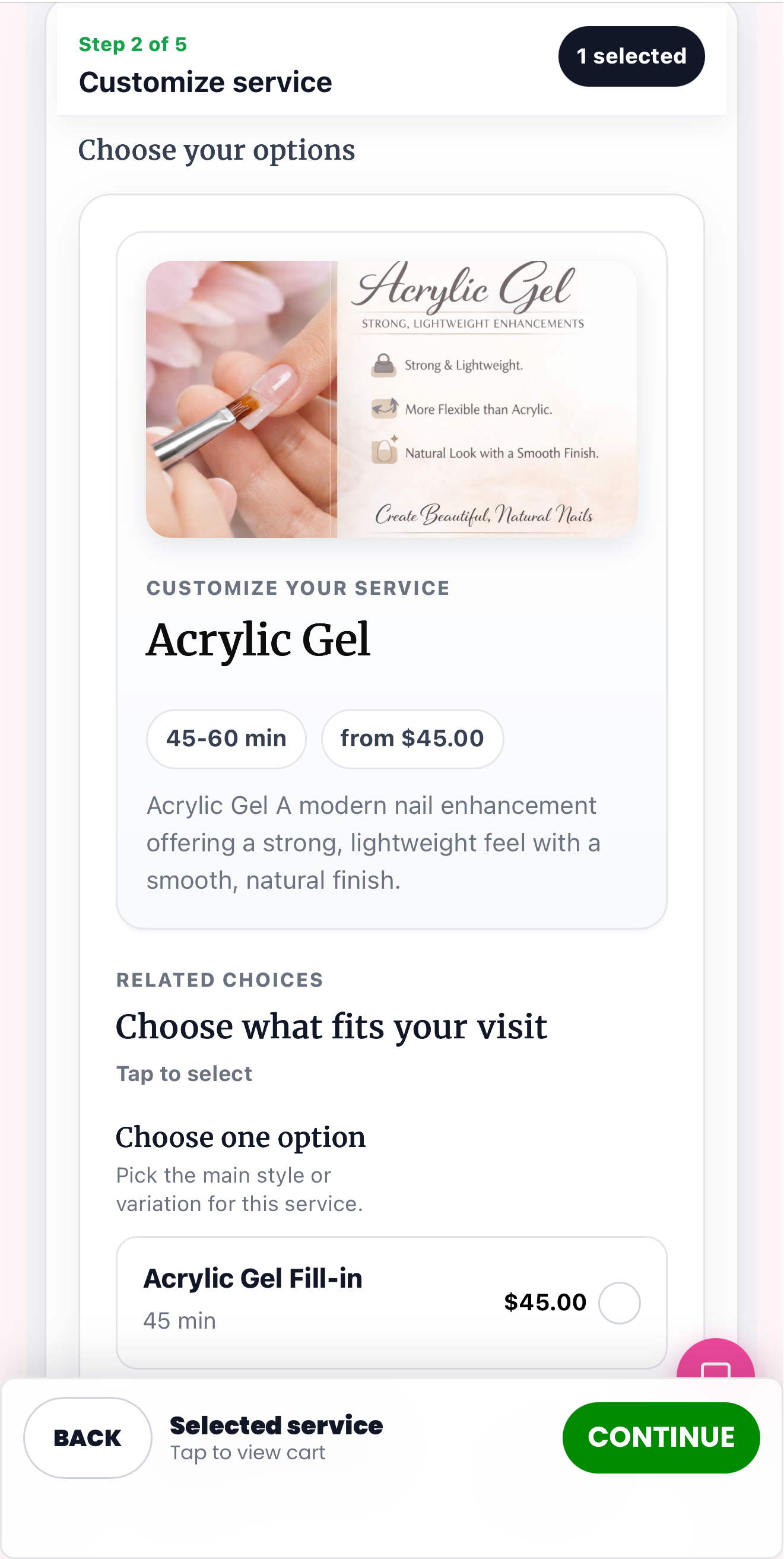 Customize a booking service