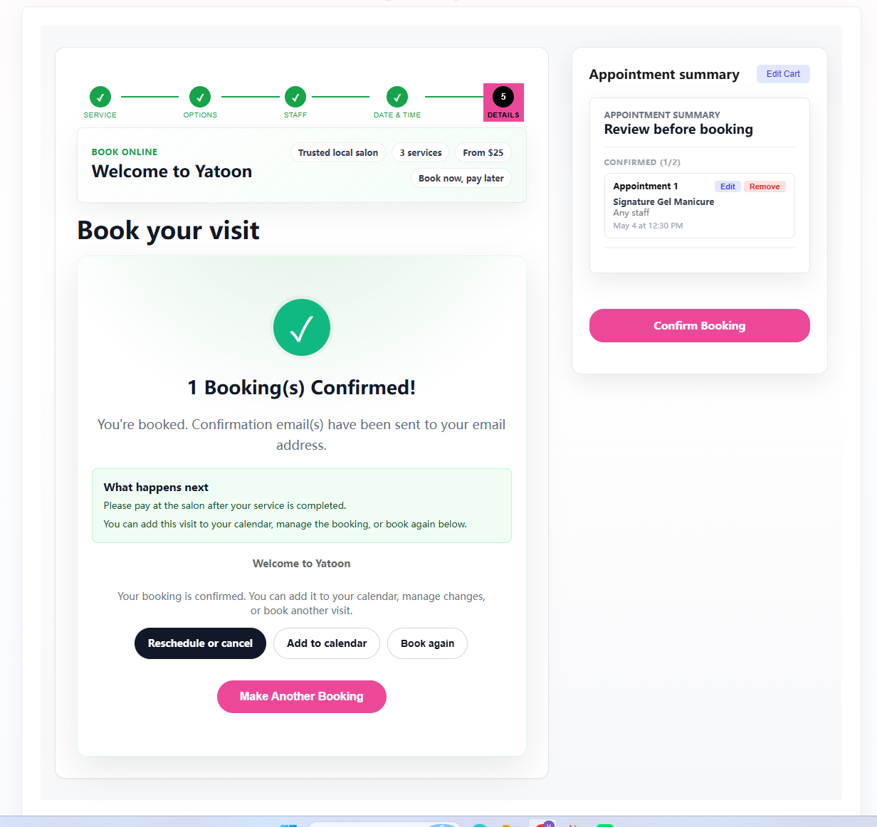 Booking Confirmed